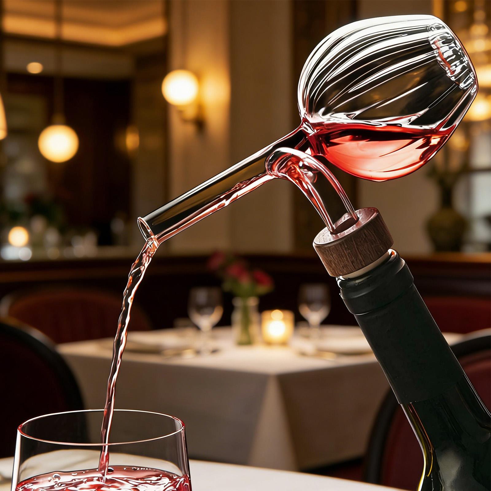 Wine Aerator Pour - 현대적인 투명 레드 디캔터, 빠른 주입