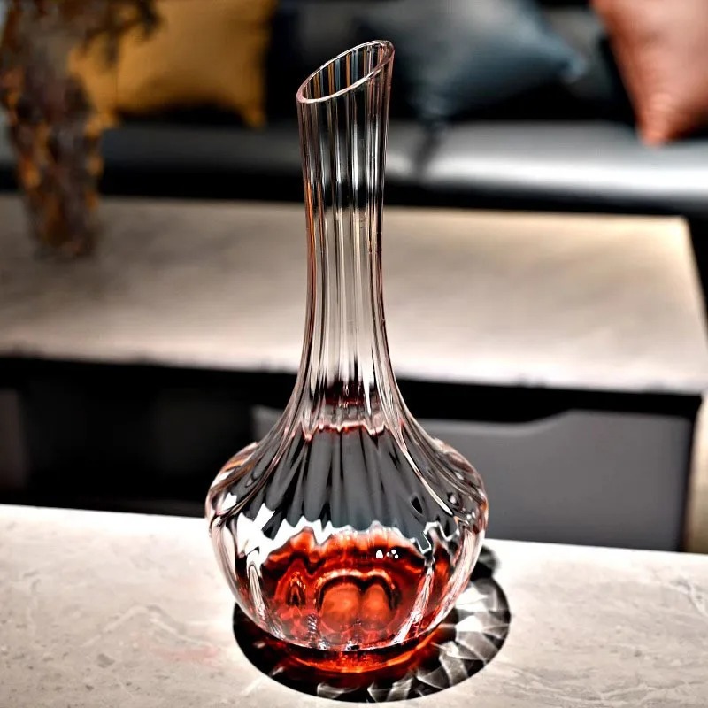 Wine Aerator Pour - 우아한 유럽풍 플루트형 크리스탈 와인 피처
