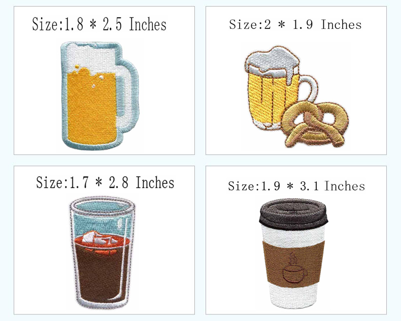 컵과 음료를 테마로 한 열접착식 자수 패치, 와인, 커 - Wine Beer Hat 리뷰 및 가격