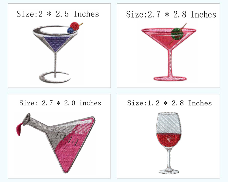 컵과 음료를 테마로 한 열접착식 자수 패치, 와인, 커 - Wine Beer Hat 리뷰 및 가격