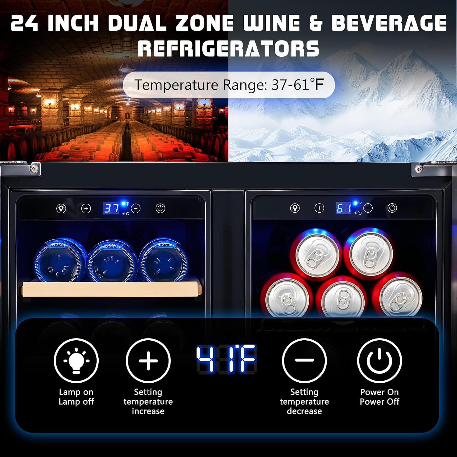 음료 냉장고, 24인치 듀얼 존 와인 및 맥주 냉장고  - Wine Beer Dual Zone 리뷰 및 가격