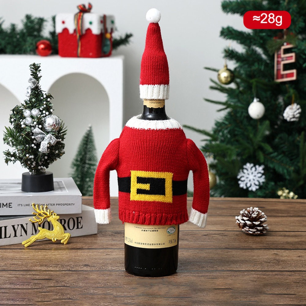 엘크 무늬 와인병 덮개, 눈꽃과 미니 산타 모자 장식, - Wine Beer Hat 리뷰 및 가격